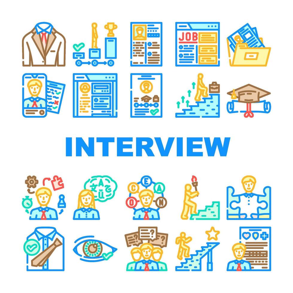 job interview hr preparation vector