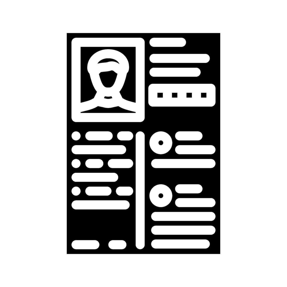resume document interview job glyph icon illustration vector
