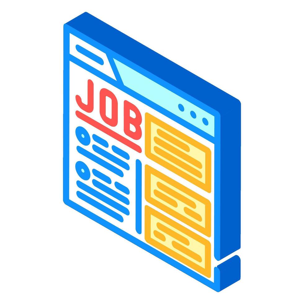 job listing ad interview job isometric icon illustration vector