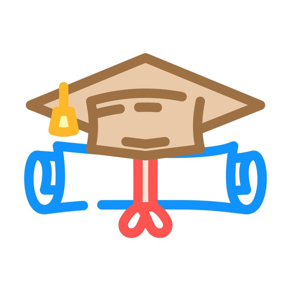 education degree interview job color icon illustration vector