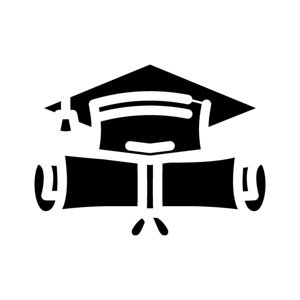 education degree interview job glyph icon illustration vector