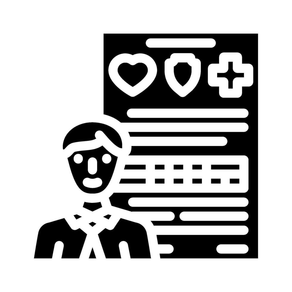 benefits package interview job glyph icon illustration vector