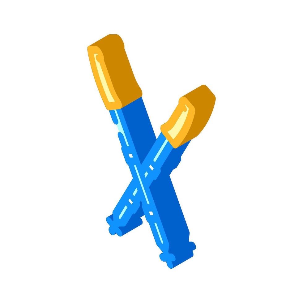 poles nordic walking isometric icon illustration vector
