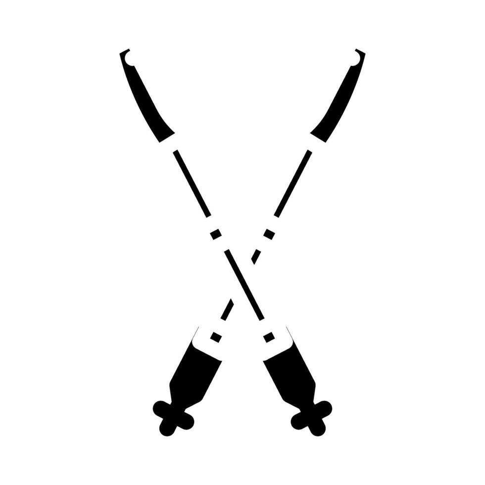 poles nordic walking glyph icon illustration vector