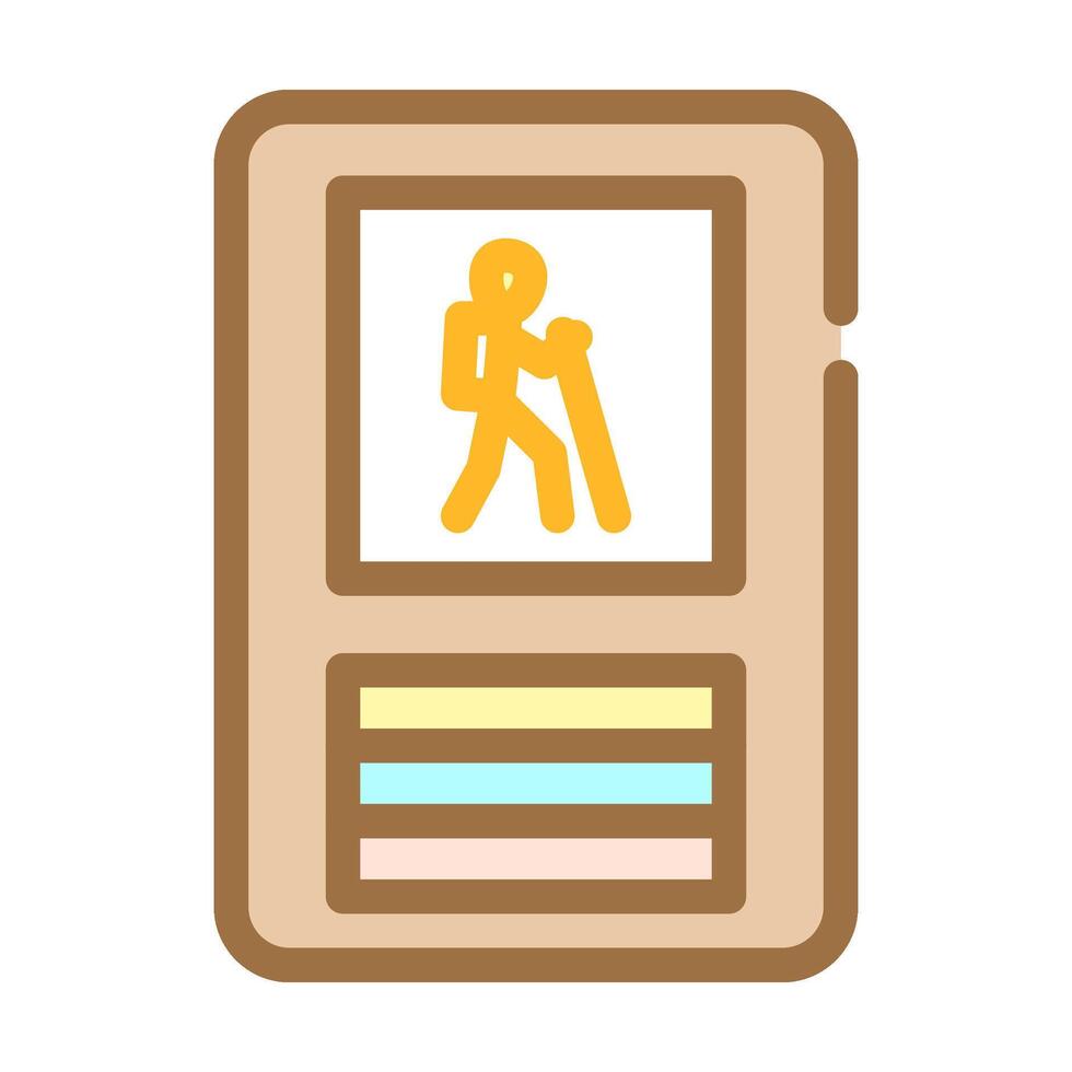 nordic walking trail color icon illustration vector
