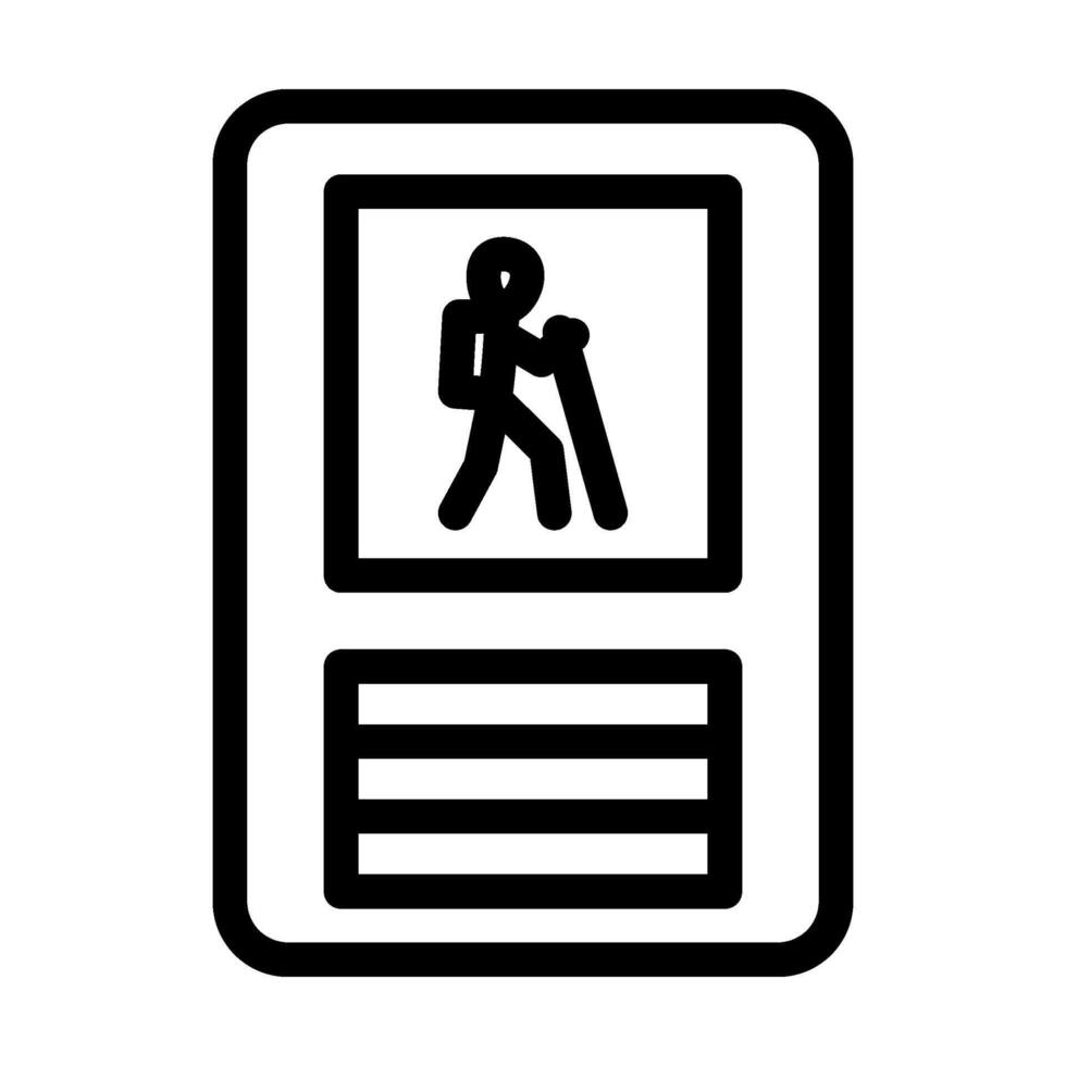 nordic walking trail line icon illustration vector