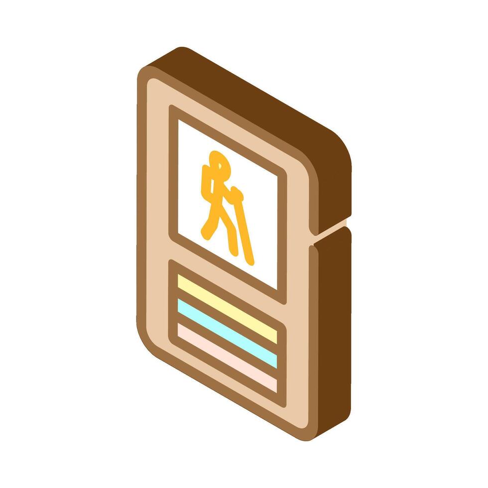 nordic walking trail isometric icon illustration vector