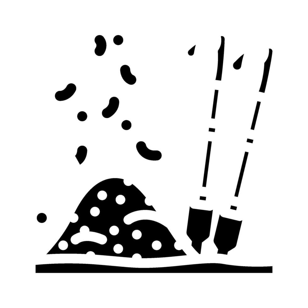 leaf nordic walking poles glyph icon illustration vector
