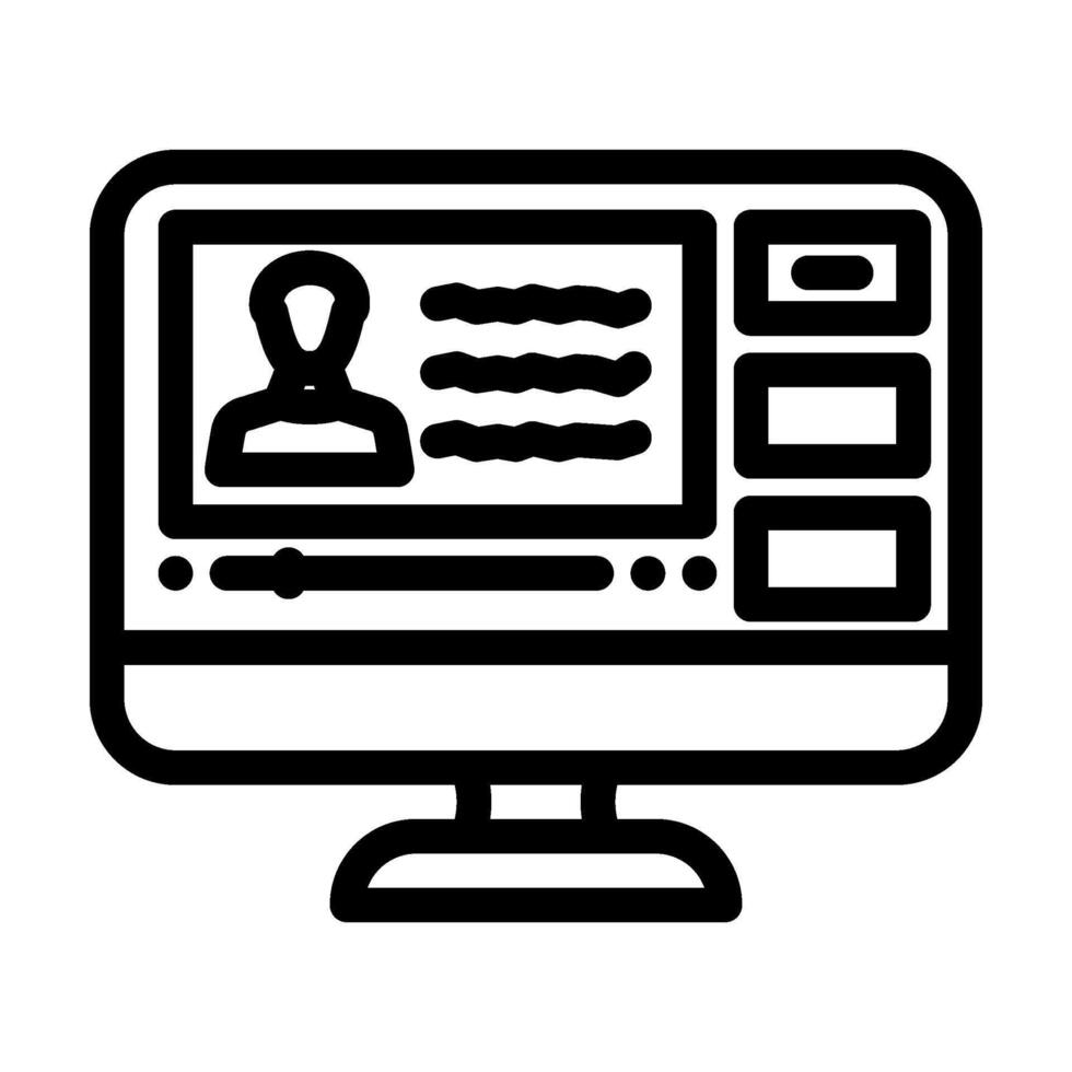 lectures online learning platform line icon illustration vector