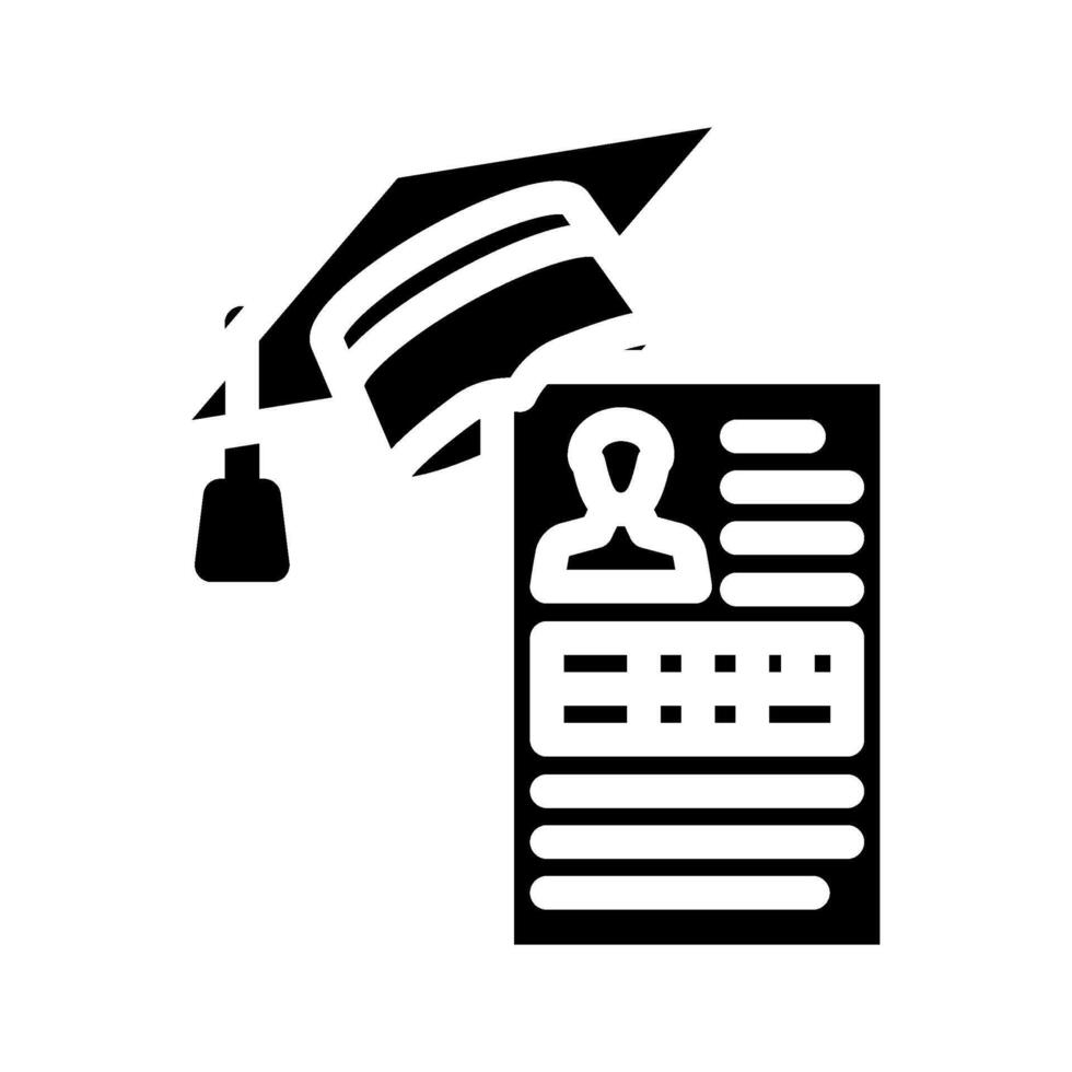 student profile online learning platform glyph icon illustration vector