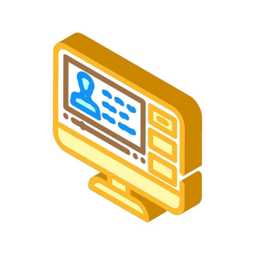 lectures online learning platform isometric icon illustration vector