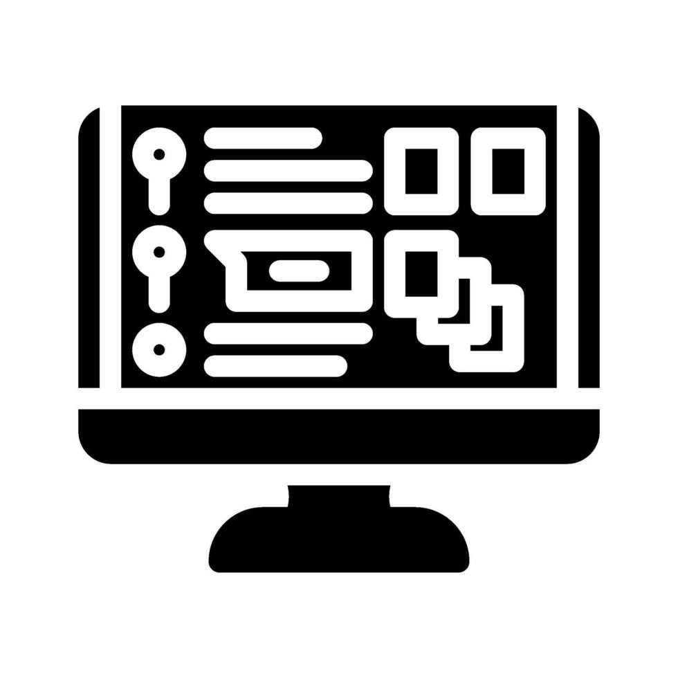 course catalog online learning platform glyph icon illustration vector