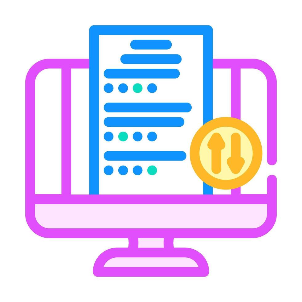 homework submission online learning platform color icon illustration vector
