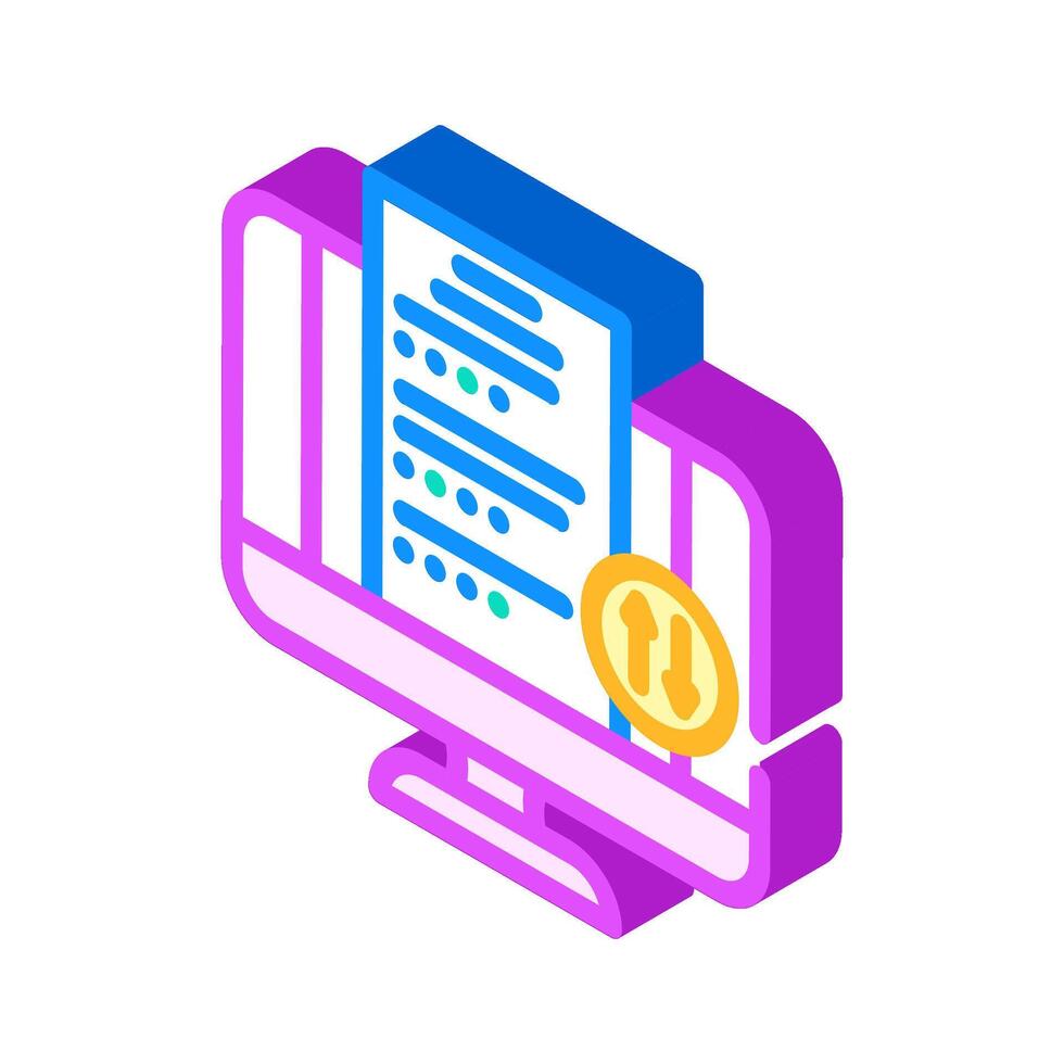 homework submission online learning platform isometric icon illustration vector