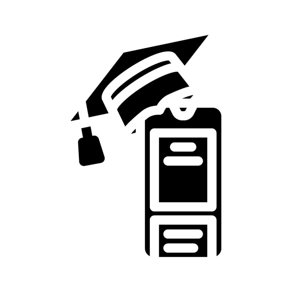 educational apps online learning platform glyph icon illustration vector