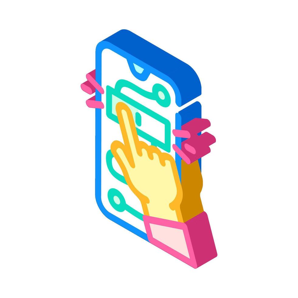 interactive content online learning platform isometric icon illustration vector