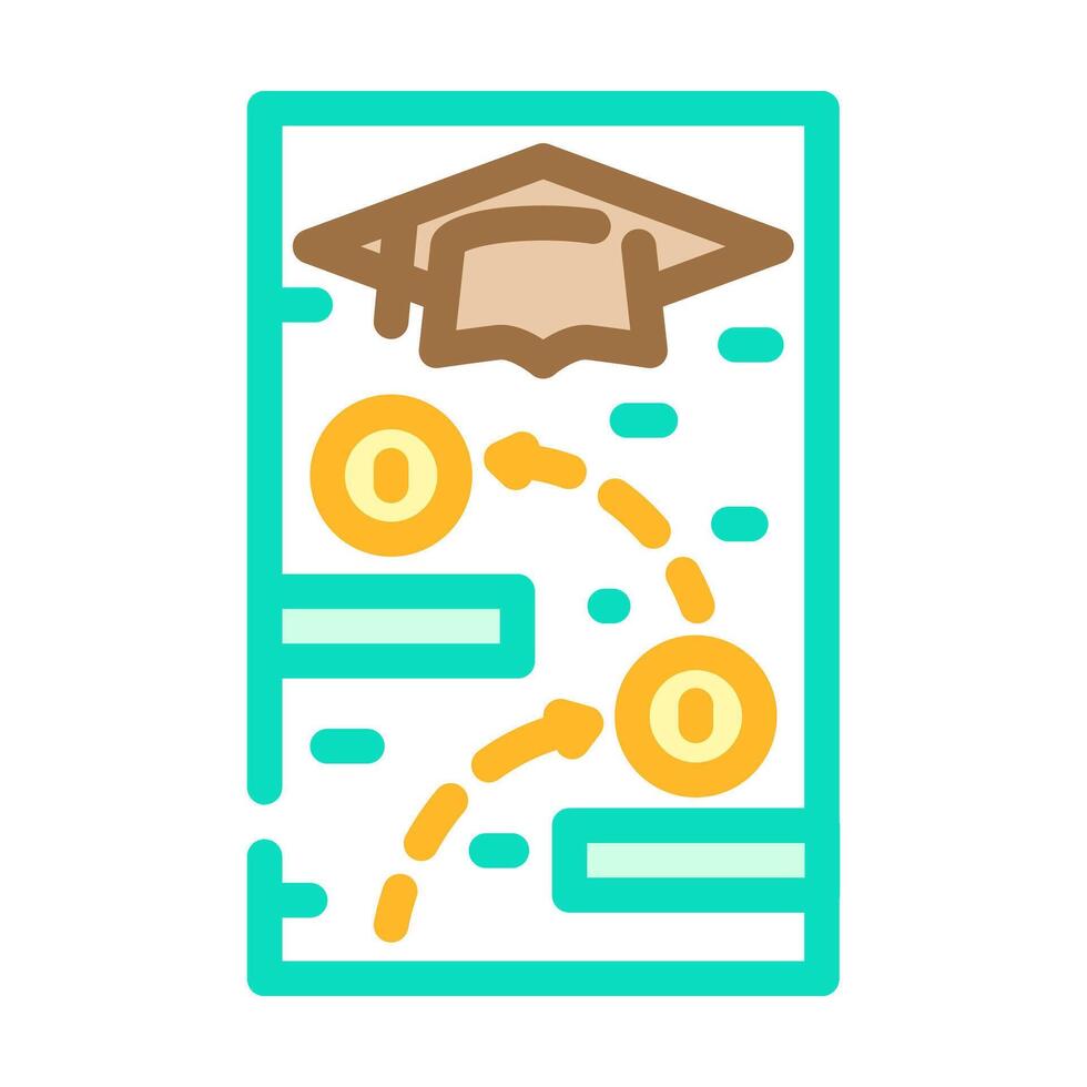 gamification online learning platform color icon illustration vector