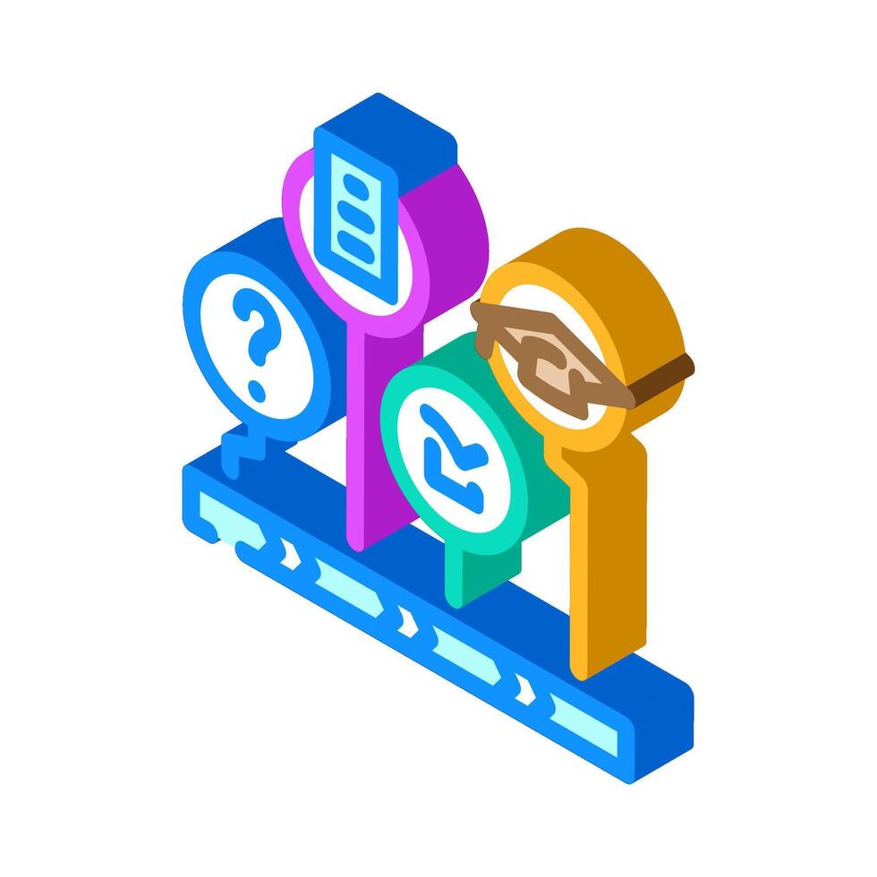 learning path online learning platform isometric icon illustration vector