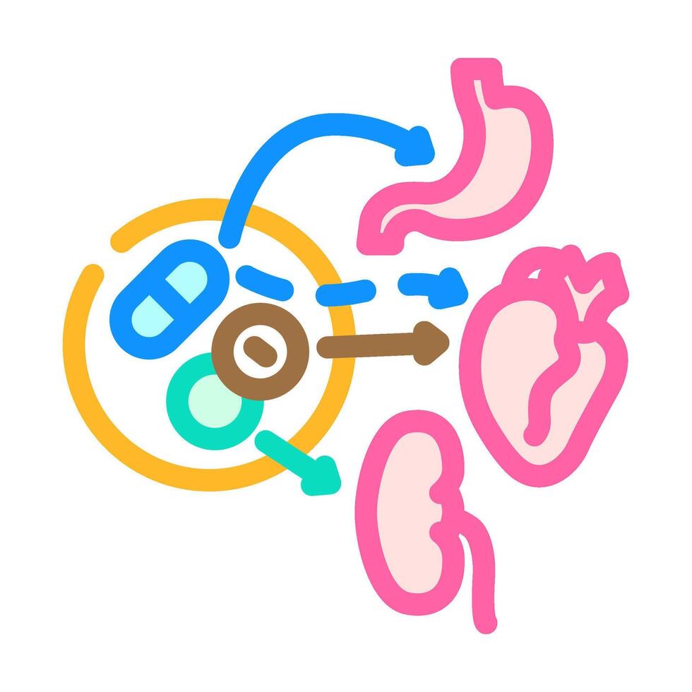 drug interaction pharmacist color icon illustration vector