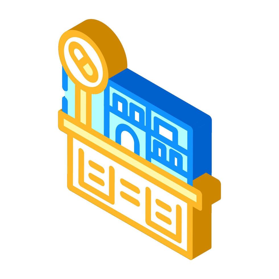 pharmacy counter pharmacist isometric icon illustration vector