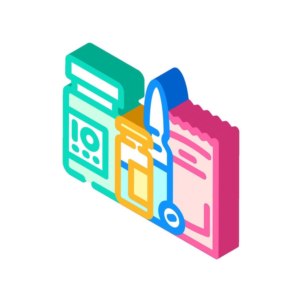 medication packaging pharmacist isometric icon illustration vector