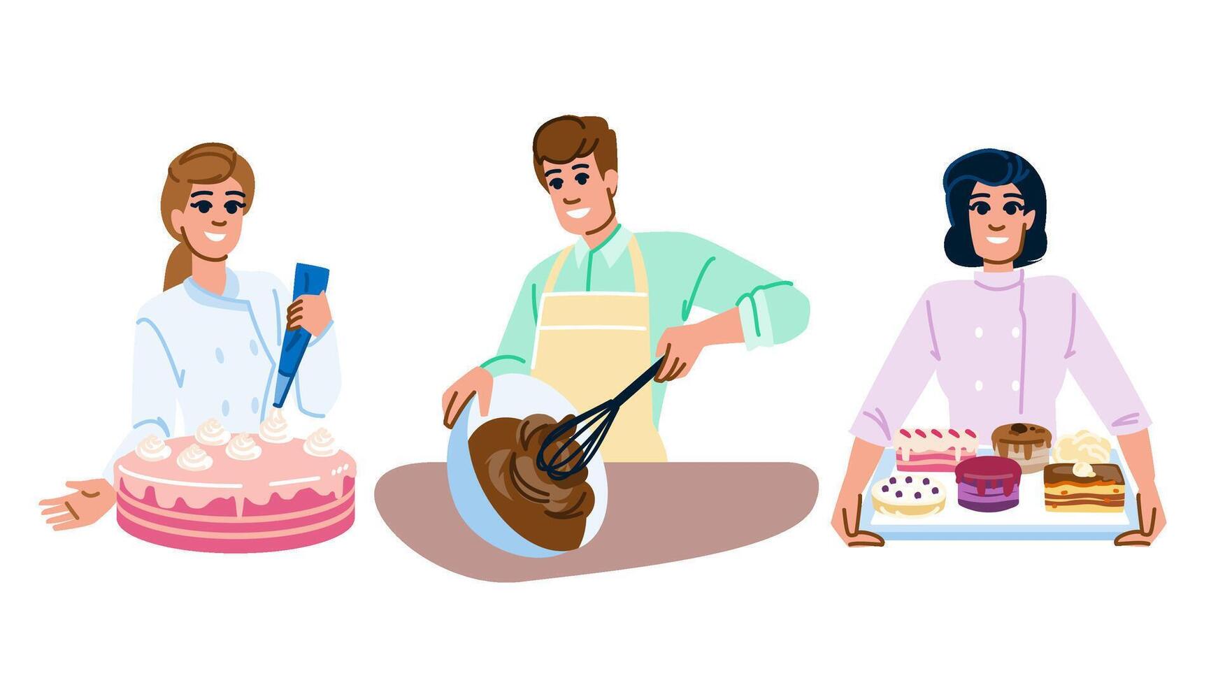 dessert confectioner people vector
