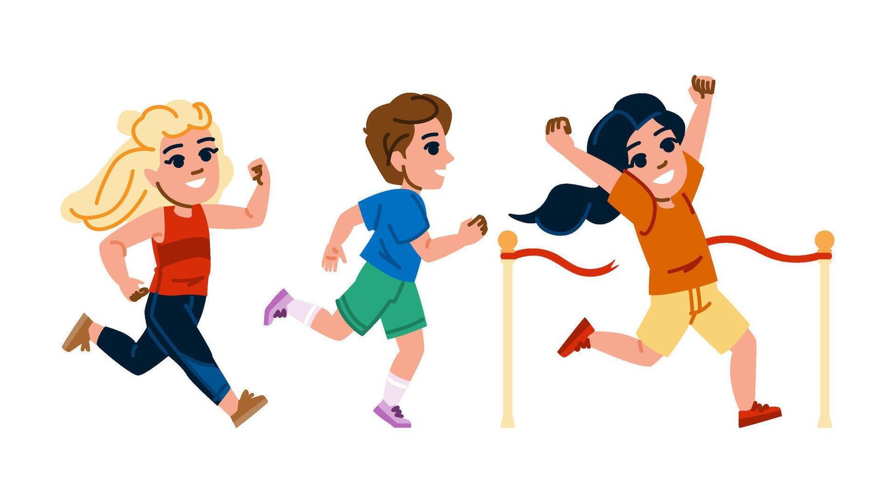 endurance marathon kid vector
