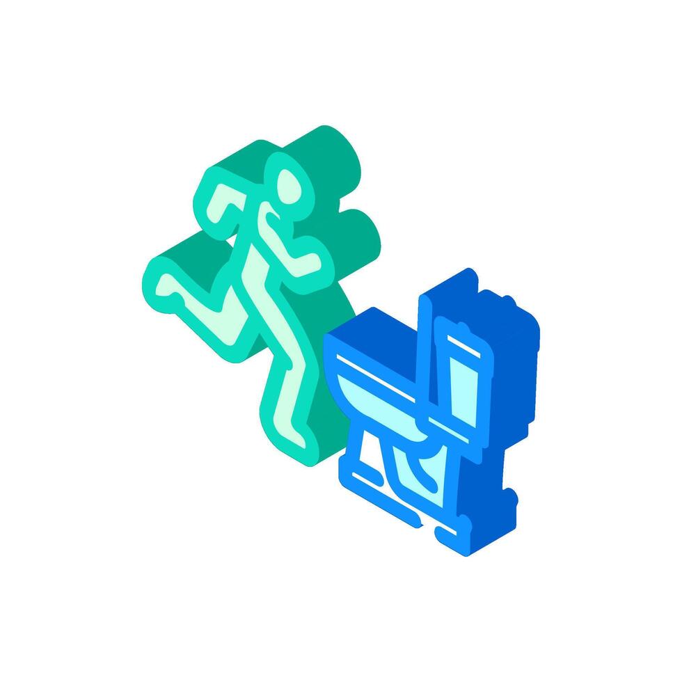 running toilet diarrhea isometric icon illustration vector