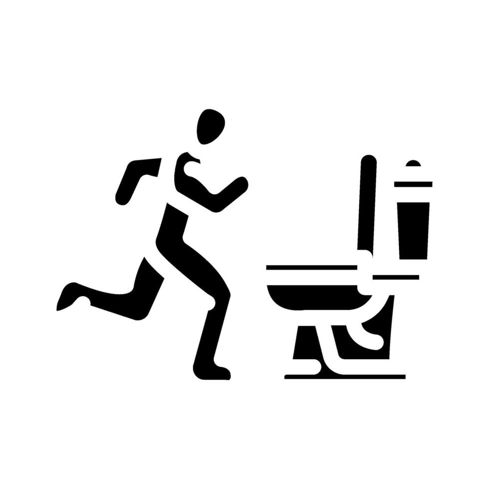 running toilet diarrhea glyph icon illustration vector