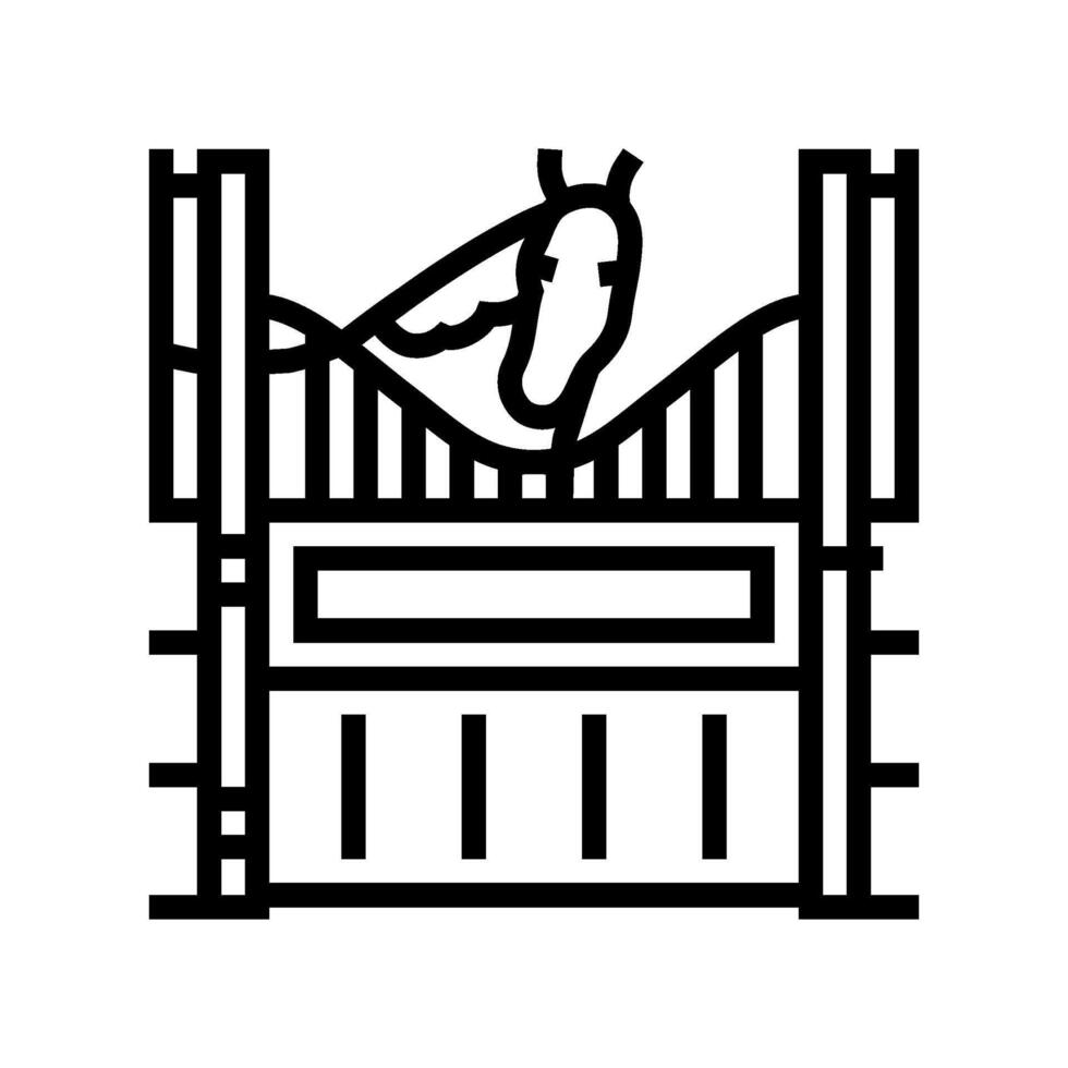 stable horse breeding line icon illustration vector