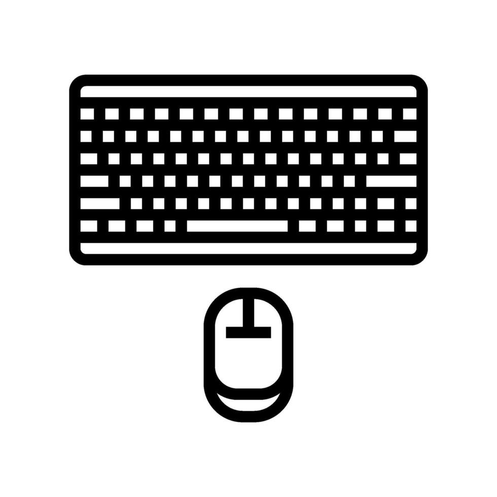 keyboard mouse hybrid work line icon illustration vector
