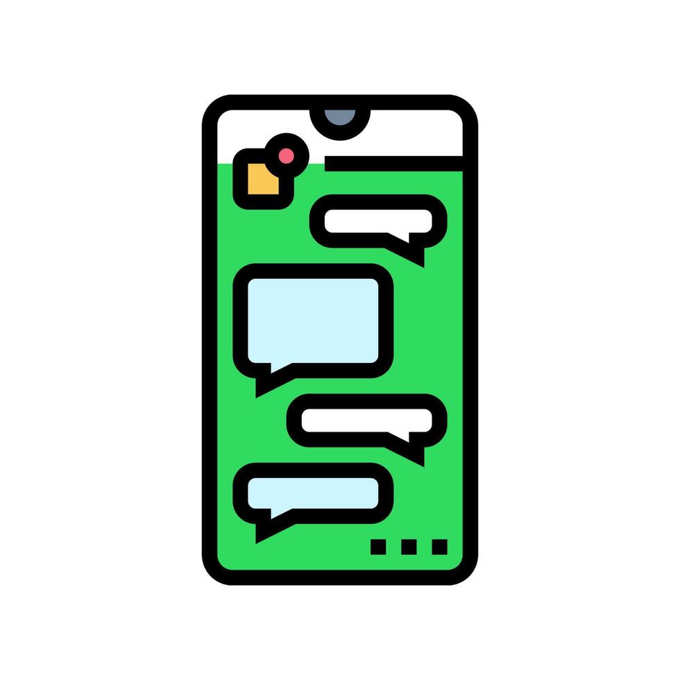 messaging app bubble hybrid work color icon illustration vector
