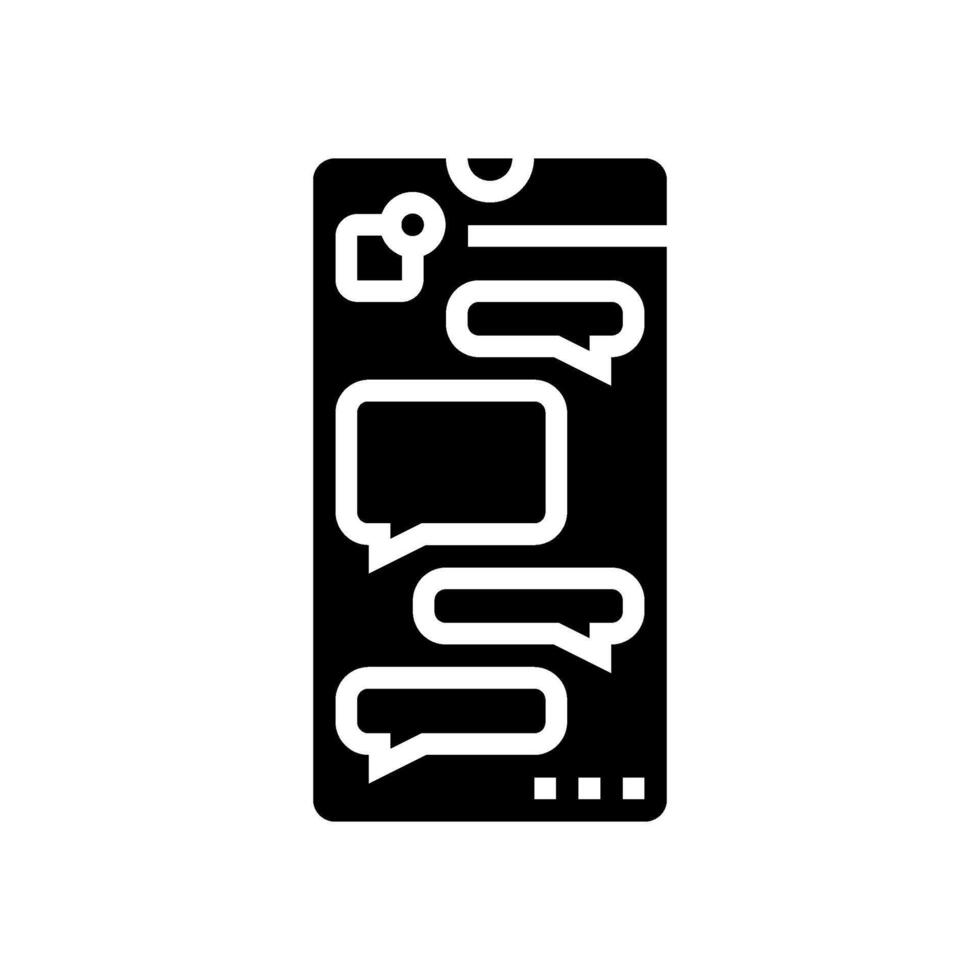 messaging app bubble hybrid work glyph icon illustration vector