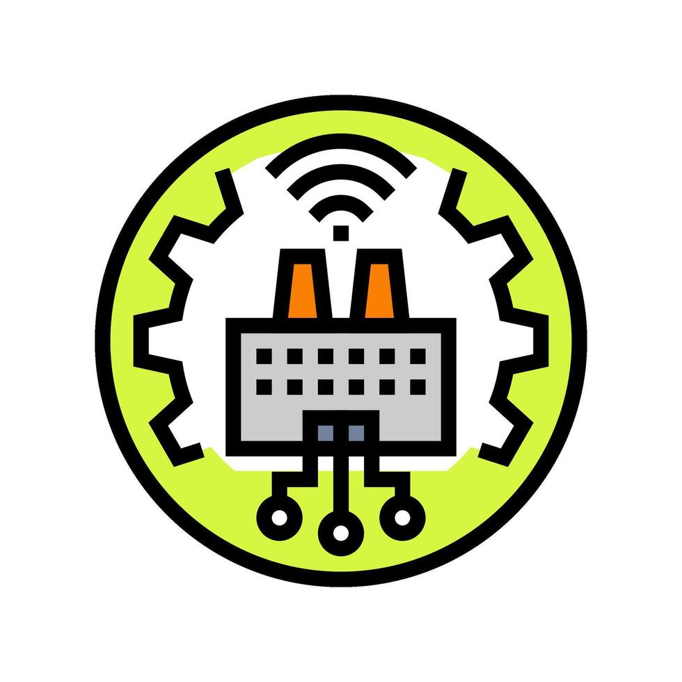 smart factory industry 5 color icon illustration vector