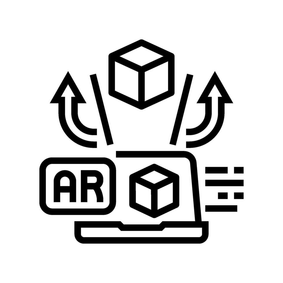 augmented reality industry industry 5 line icon illustration vector