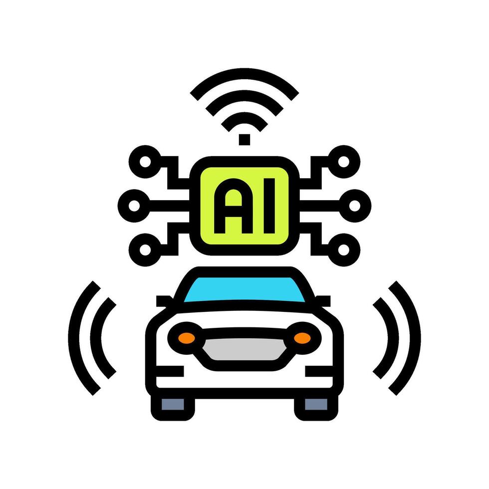 autonomous vehicles industry 5 color icon illustration vector