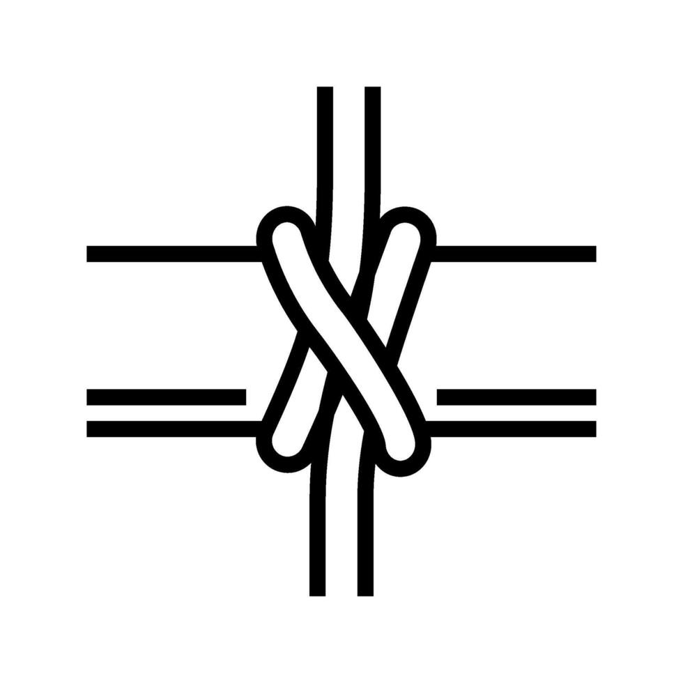 clove hitch nautical knot line icon illustration vector