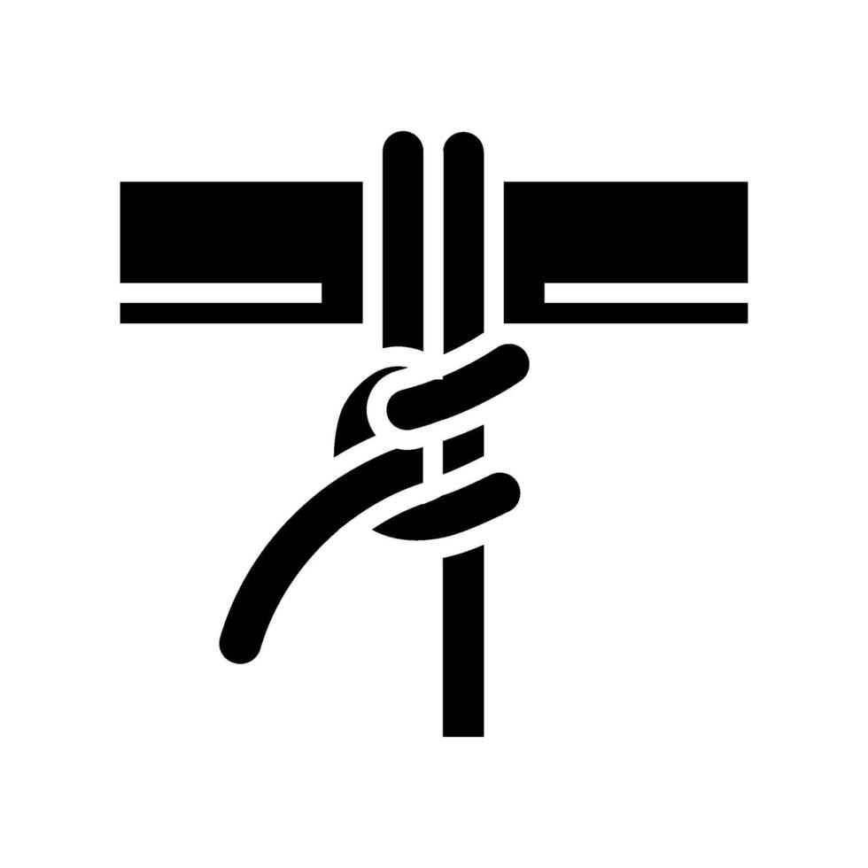 round turn and two half hitches glyph icon illustration vector