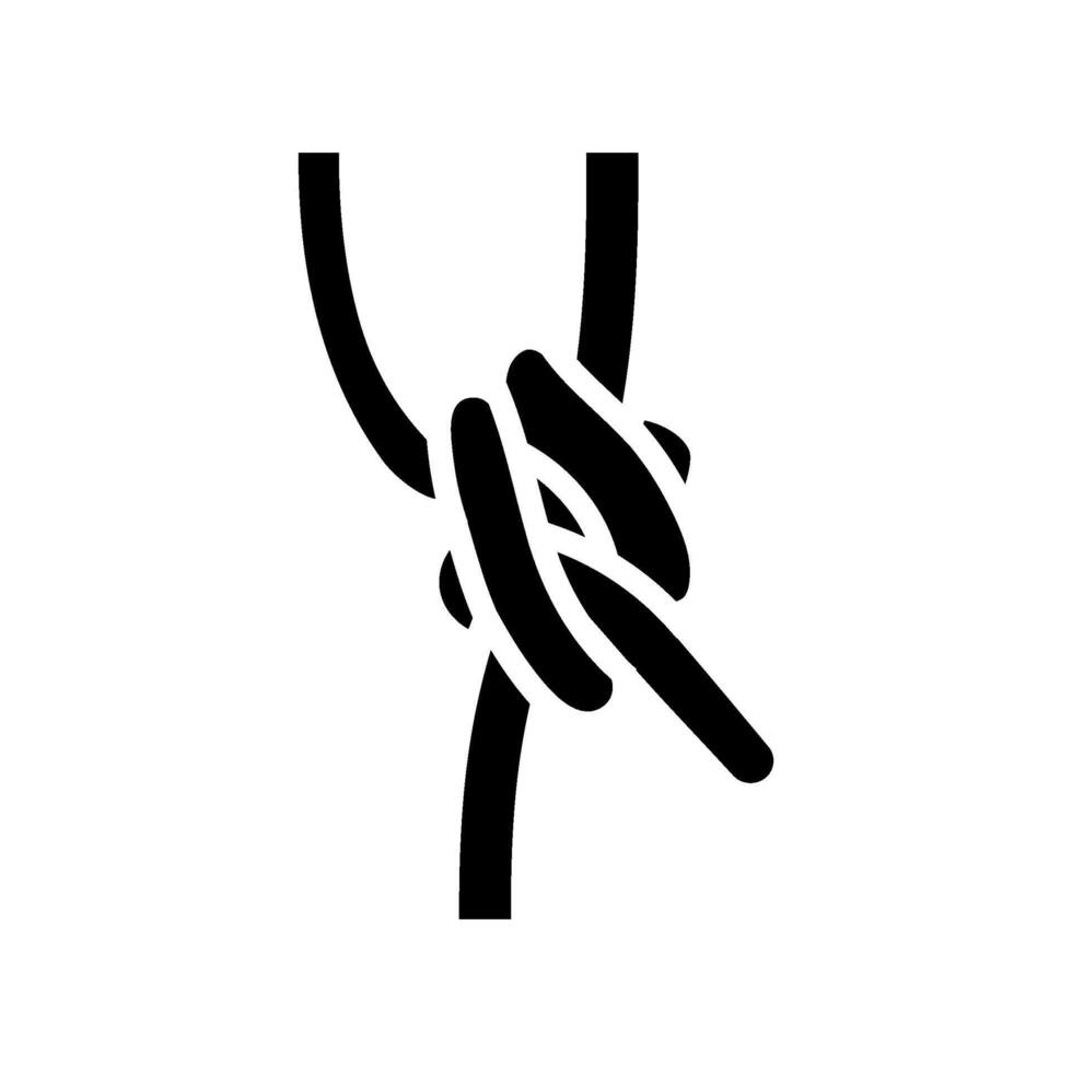 rolling hitch nautical knot glyph icon illustration vector