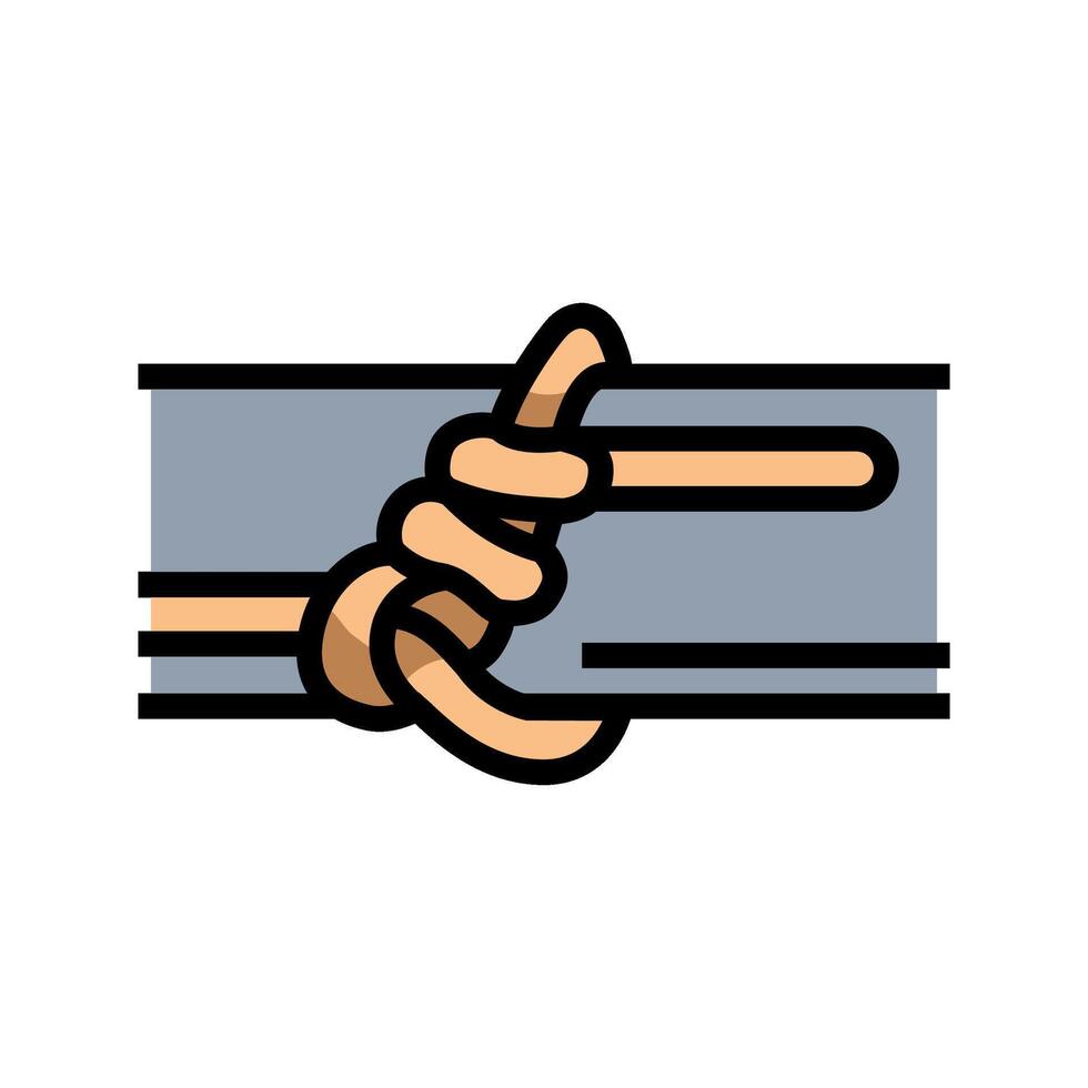 timber hitch nautical knot color icon illustration vector
