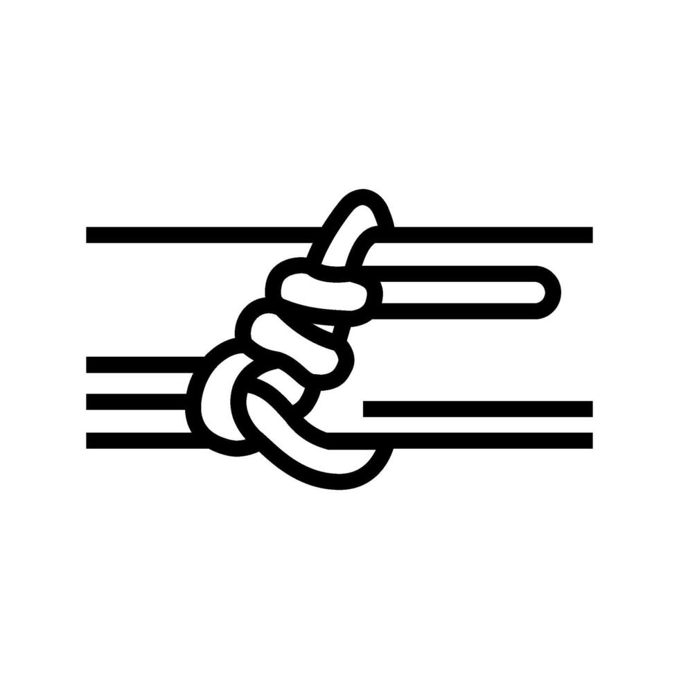 timber hitch nautical knot line icon illustration vector