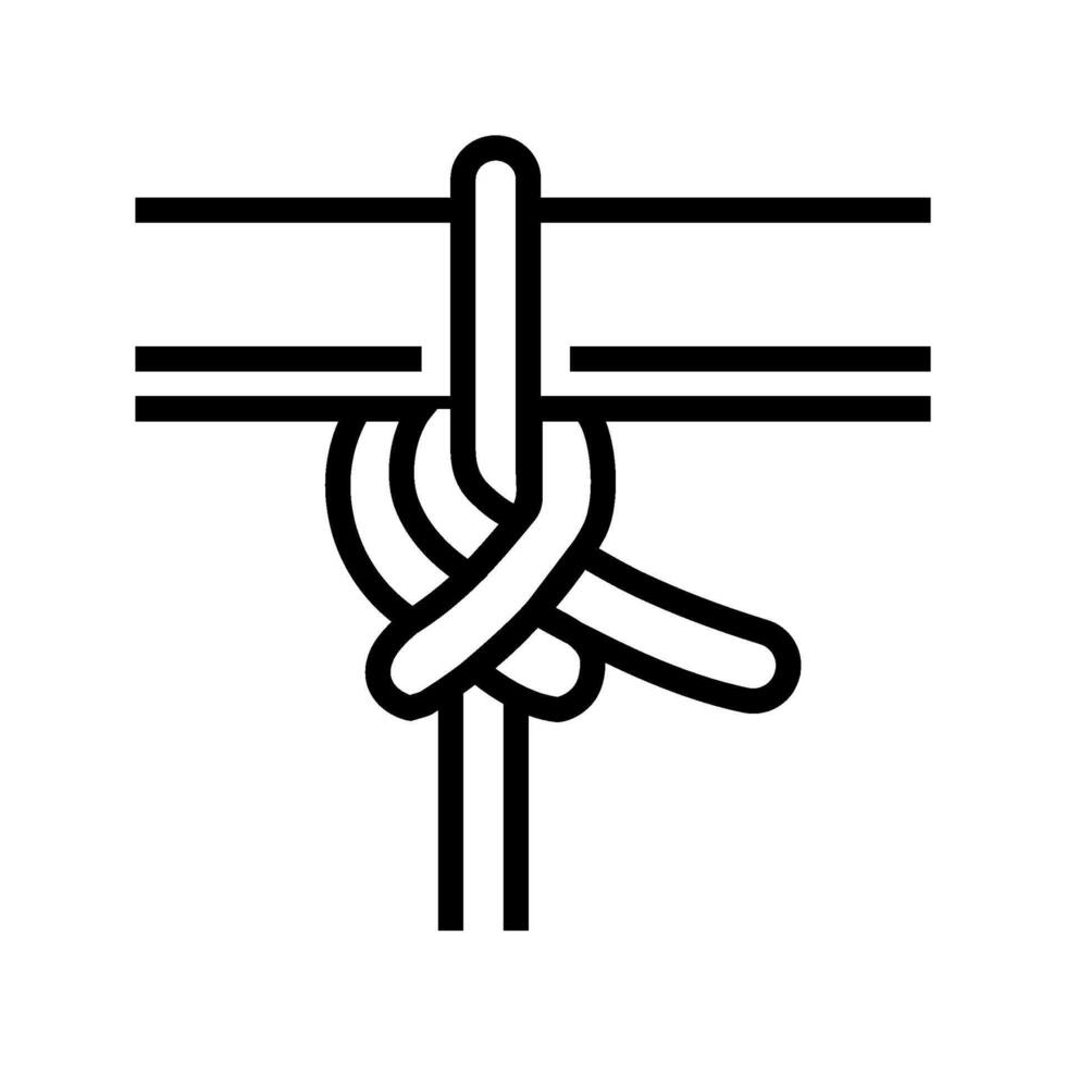 buntline hitch nautical knot line icon illustration vector