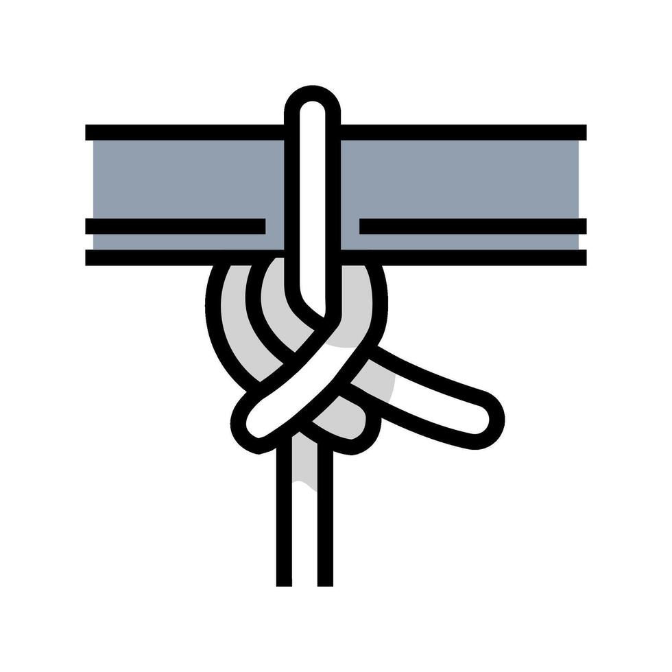 buntline hitch nautical knot color icon illustration vector