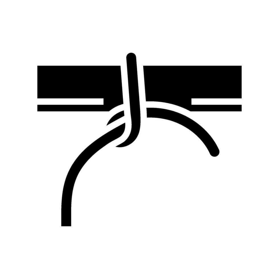 half hitch nautical knot glyph icon illustration vector