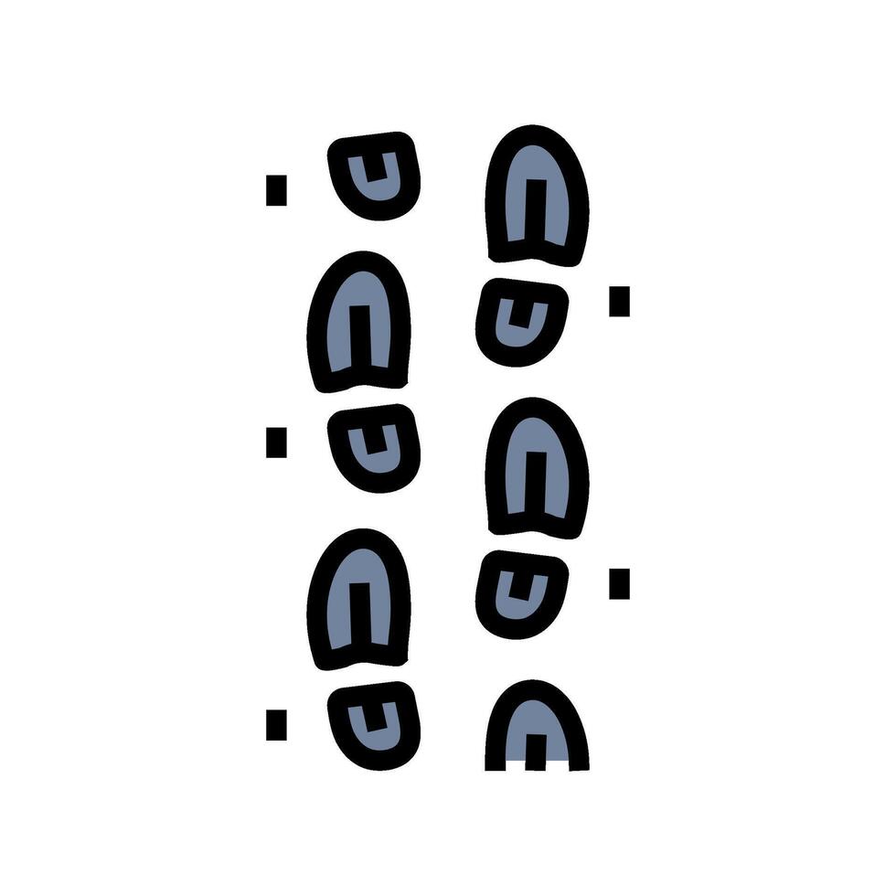 footprint pole marks nordic walking color icon illustration vector