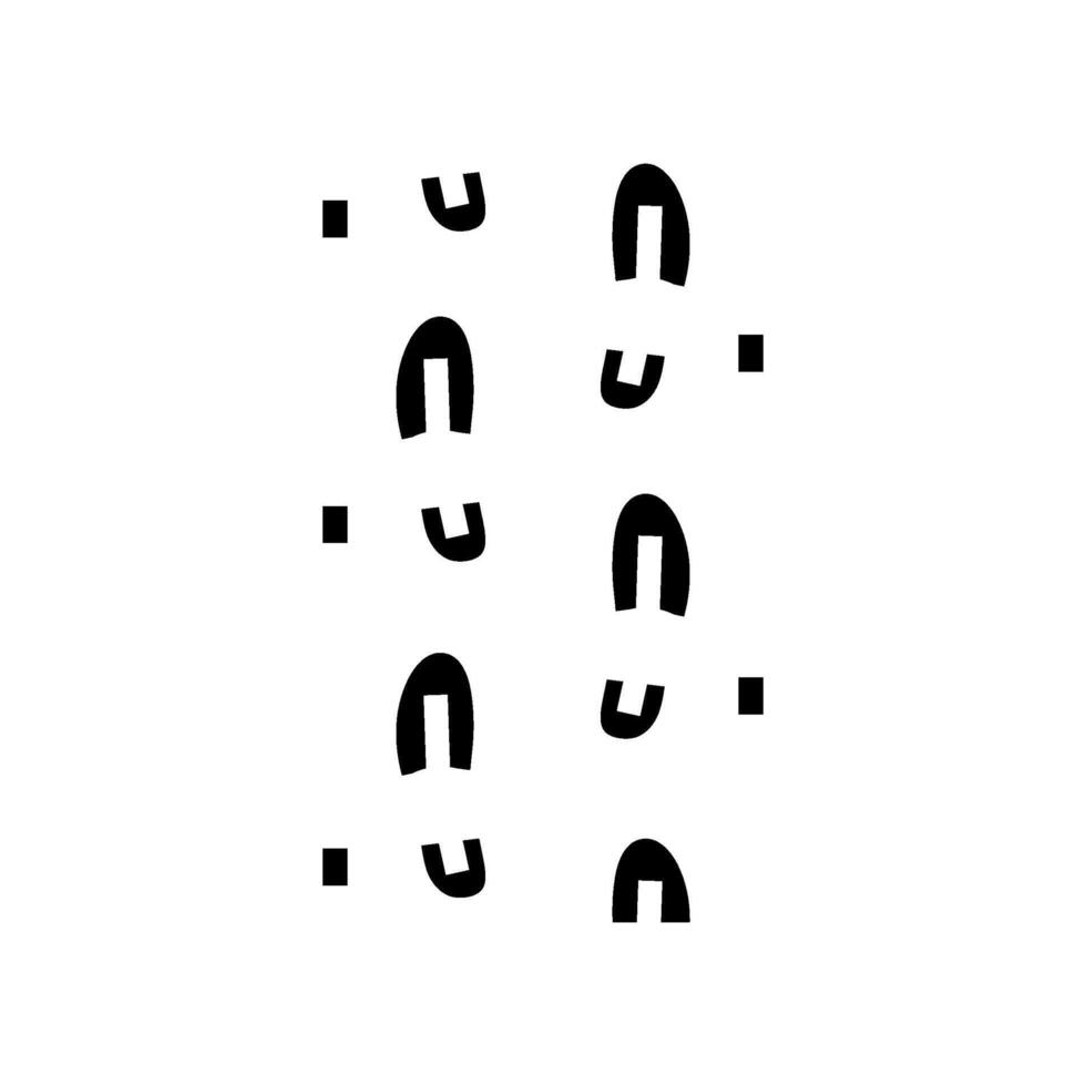 footprint pole marks nordic walking glyph icon illustration vector