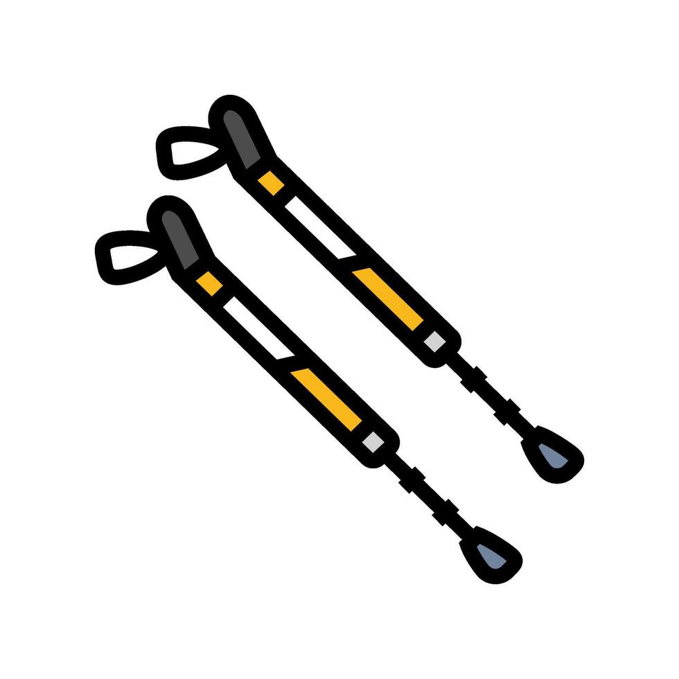 pair nordic walking poles color icon illustration vector