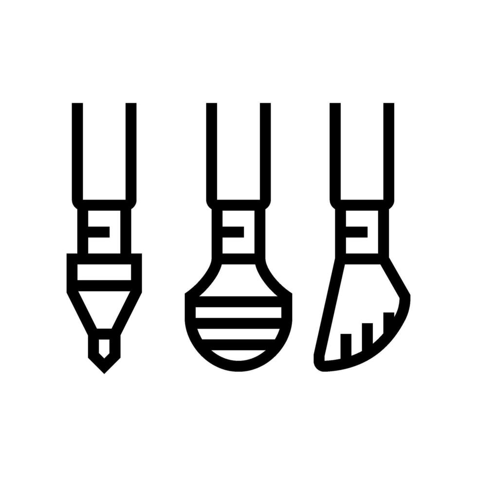 pole tip close up spike rubber cap line icon illustration vector