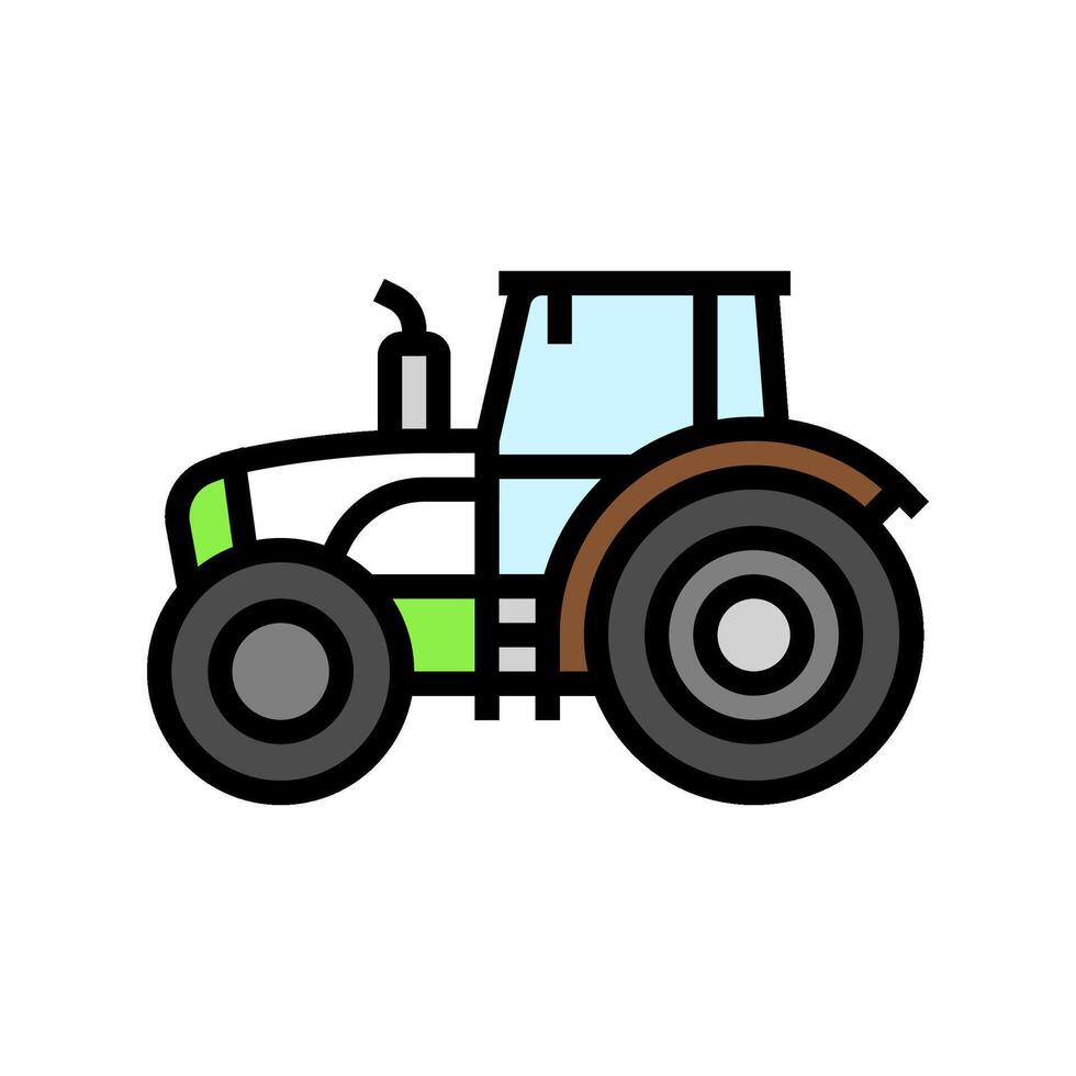farming tractor side color icon illustration vector