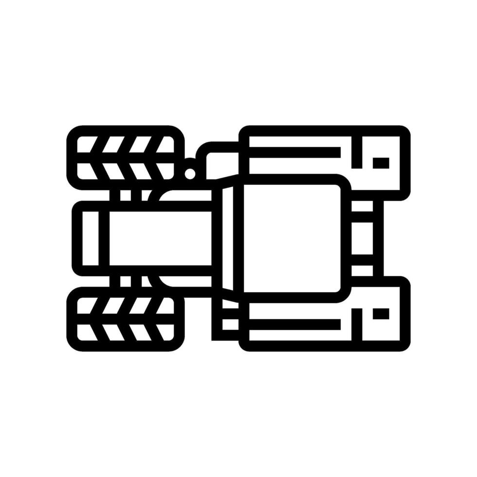 agriculture tractor top line icon illustration vector